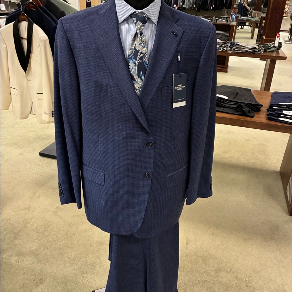 Hart Schaffner Marx Navy Blue Suit